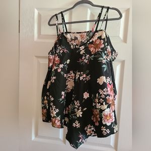 Shein plus size cold shoulder floral blouse size 2X